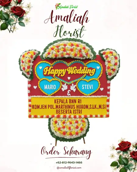 Papan Bunga Pernikahan Air Majunto